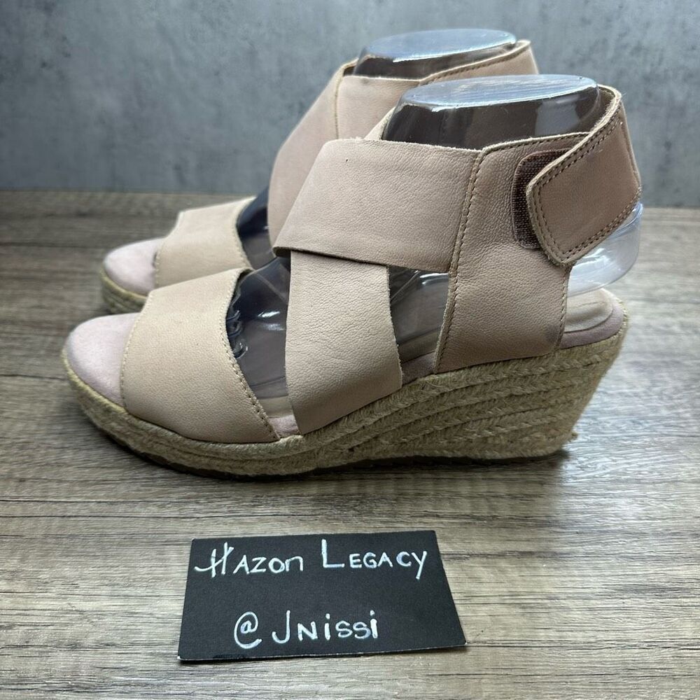 Soul Naturalizer~Women’s~”Oshay”~Beige/Pink Ankle Strap Wedge Sandals~Size 7.5‎